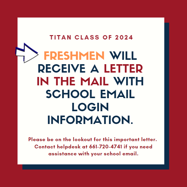 Freshmen will receive a letter in the mail with school email login information. 